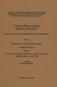 Inventory of Ioannes Dantiscus’ German–Language Correspondence, a. 1500–1548