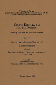 Inventory of Ioannes Dantiscus’ Latin Letters, a. 1515–1548